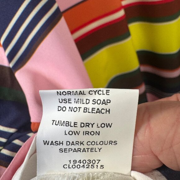 Colorful EShakti Womens Sleeveless Striped Swing Dress 2X-20W with Pockets - Picture 7 of 7